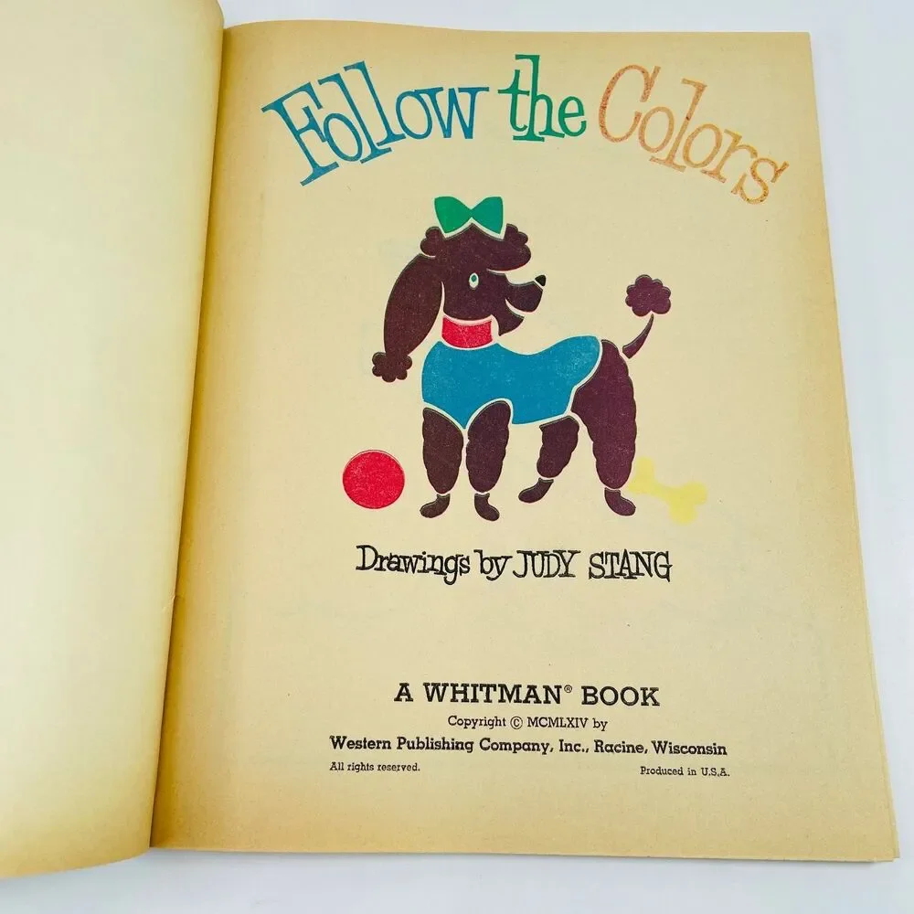 Follow the Colors Stang 1964 Illustrated Children's Whitman Coloring Book Unused
